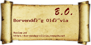 Borvendég Olívia névjegykártya